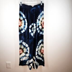 Earthbound Trading Co. Wide Leg Tie Dye Pants Size Medium Groovy Comfy Hippie